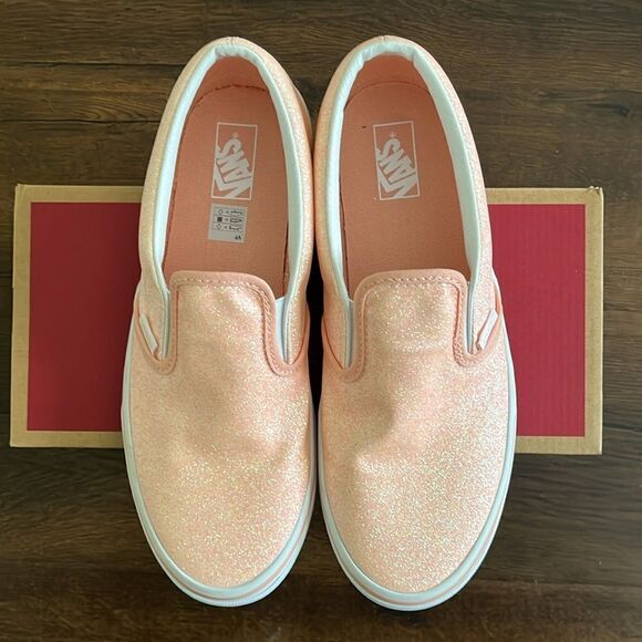 Vans classic slip on glitter Apricot nectar junior size 7/women size 8.5 - Picture 3 of 6